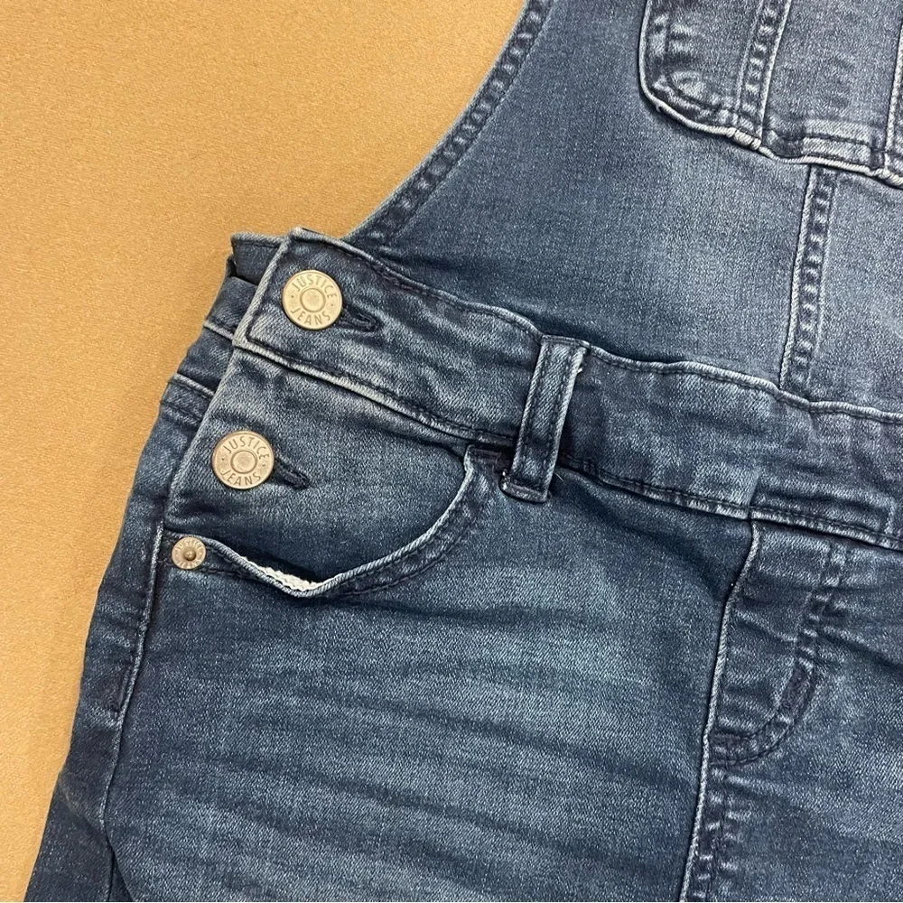 Girl’s Justice Denim Overall Skirt with Red Bandana Straps Size 10